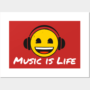 Music is Life emoji Tee Posters and Art